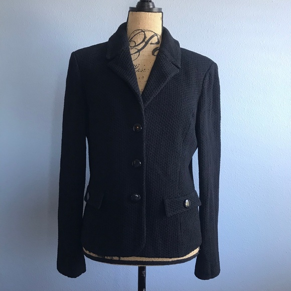 St. John Jackets & Blazers - St. John Black Santana Knit Blazer Size 10